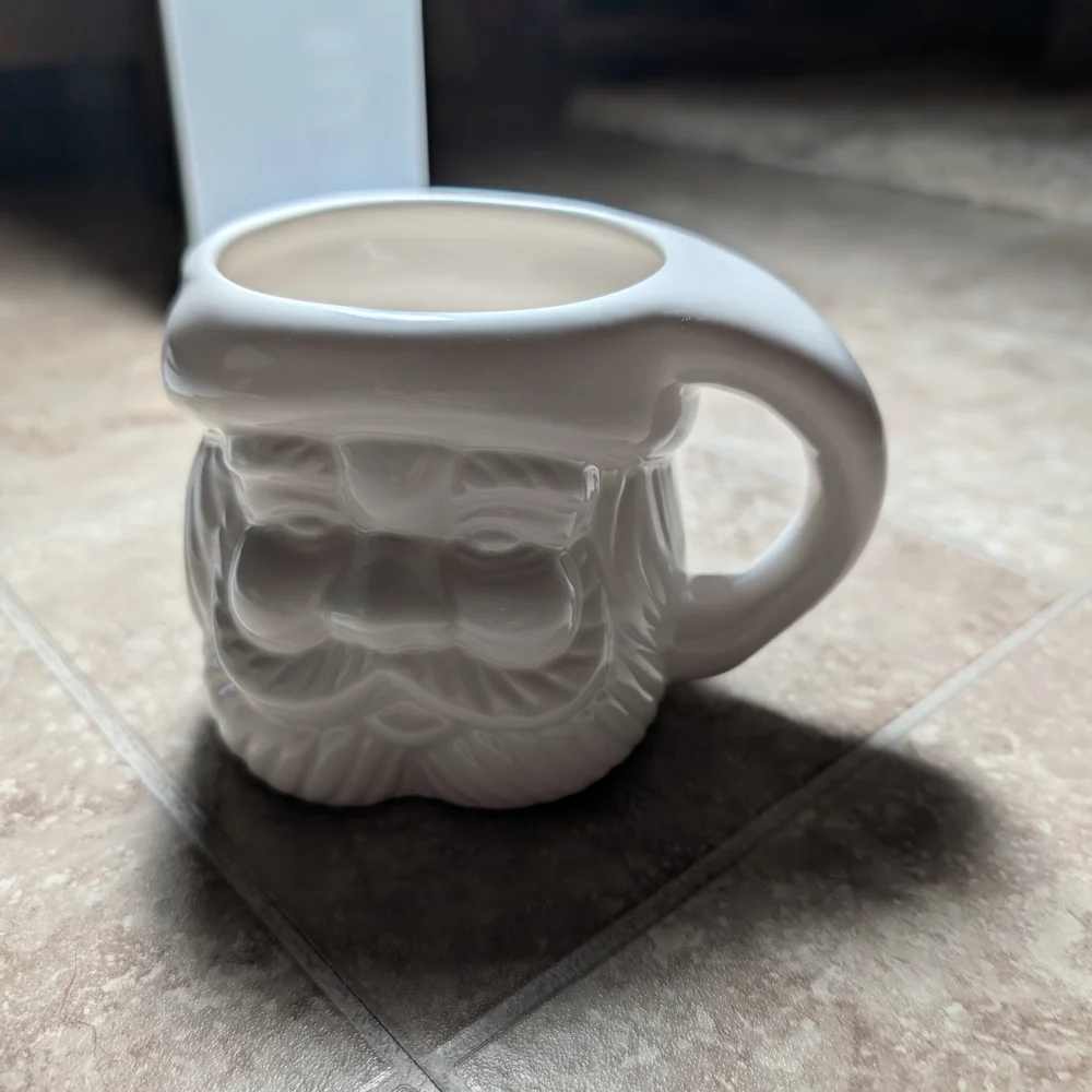 Pottery Barn White Santa Mug